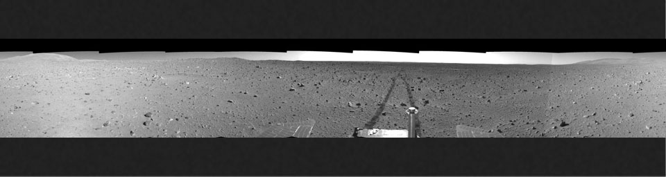 PIA06055: Spirit Tracks on Mars, Sol 151 (Right Eye)