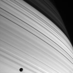 PIA06574: Sun-striped Saturn