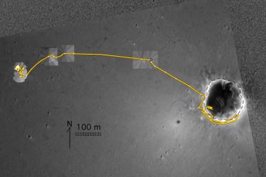 PIA06871: Opportunity's Travels During its First 205 Martian Days