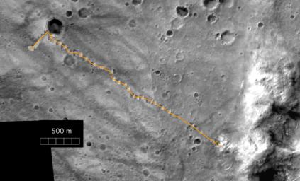 PIA06872: Spirit's Travels During its First 238 Martian Days