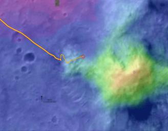 PIA07089: Digital Elevation Map of Spirit's Trek