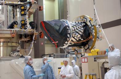 PIA07207: Hoisting a Camera for Mars Reconnaissance Orbiter