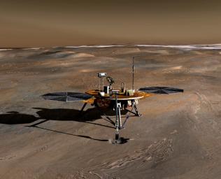 PIA07247: Phoenix Mission Lander on Mars, Artist's Concept
