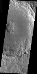 PIA07286: Terra Cimmeria Crater Landslide