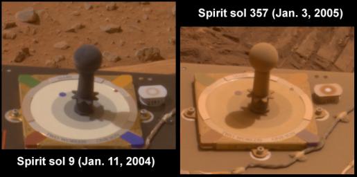 PIA07303: Dust on Mars: Before and After (Spirit)