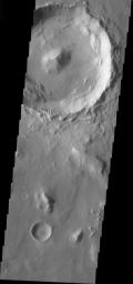 PIA07442: Central Peak in Elysium Planitia