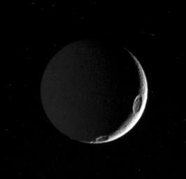 PIA07577: Tethys in the Dark