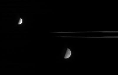 PIA07645: Dione and Enceladus
