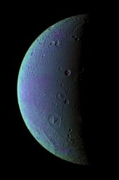 PIA07691: Dione Has Her Faults (False Color)
