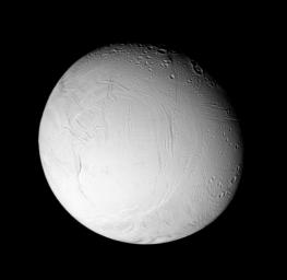 PIA07709: Fresh Features on Enceladus (Monochrome)