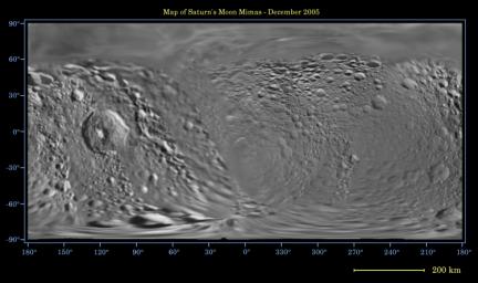 PIA07779: Map of Mimas -- December 2005