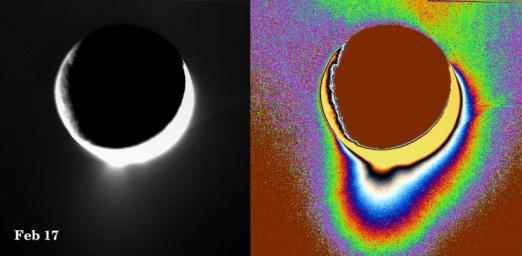 PIA07798: Spray Above Enceladus III