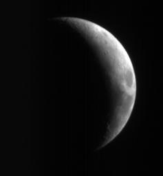 PIA08002: High-Resolution Mars Camera Test Image of Moon