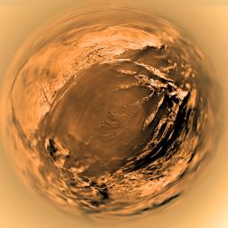 PIA08114: Fish-eye View of Titan's Surface