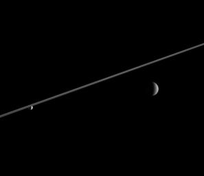 PIA08133: Rhea and Enceladus