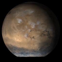 PIA08514: Mars at Ls 66°: Tharsis