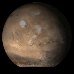PIA08574: Mars at Ls 79°: Tharsis