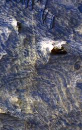 PIA09190: Light-Toned Bedrock Along Cracks as Evidence of Fluid Alteration