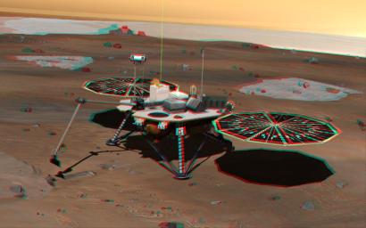 PIA09345: Phoenix Lander on Mars (Stereo)
