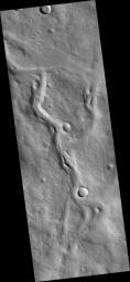 PIA09675: Valleys on the Ejecta Blanket from Cerulli Crater
