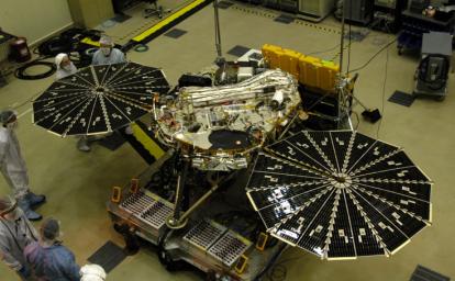 PIA09701: Both Solar Arrays Open on Phoenix Mars Lander