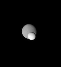 PIA09729: Enceladus and Dione