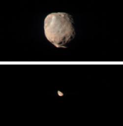 PIA10117: CRISM Views Phobos and Deimos