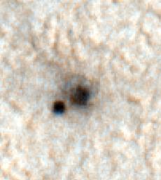 PIA10702: Color Image of Phoenix Heat Shield and Bounce Mark
