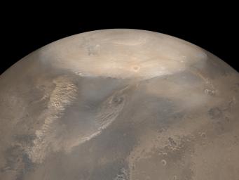 PIA10789: Early Spring Dust Storms at the North Pole of Mars
