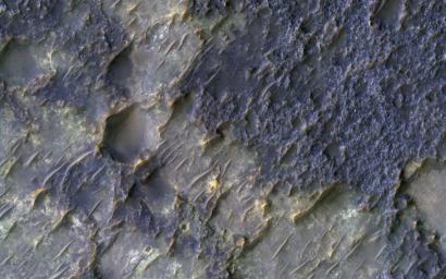 PIA11705: Contact between Two Distinct Types of Bedrock Northwest of Hellas Planitia