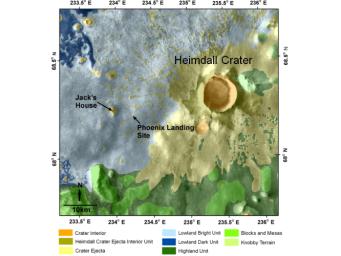 PIA11712: Geomorphic Map of Region Around Phoenix Mars Lander