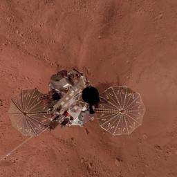 PIA11719: Phoenix Lander Self Portrait on Mars, Vertical Projection