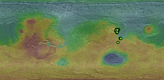 PIA11729: Known Locations of Carbonate Rocks on Mars