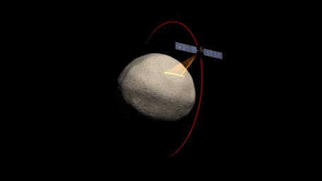 PIA12030: Dawn Spacecraft Gathering Spectral Data from Vesta (Artist's Concept)