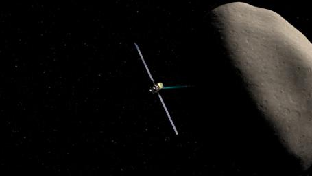 PIA12031: Dawn Spacecraft Orbiting Ceres (Artist's Concept)
