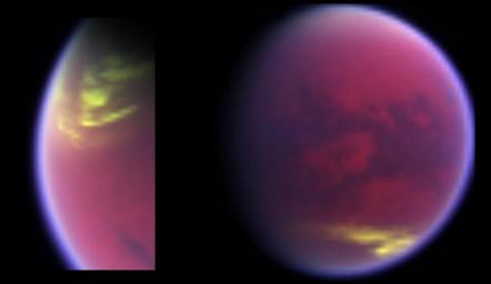 PIA13400: Clouds Clearing around Titan's North Pole