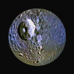 PIA13426: Mimas' Blue Streak
