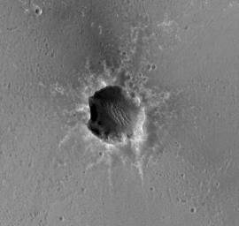PIA13754: Mars Orbiter Sees Rover Opportunity at Crater Edge