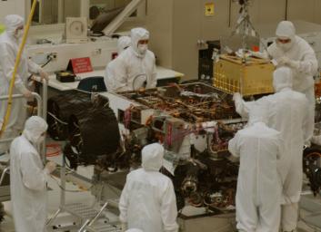 PIA13792: Installing SAM Instrument into Curiosity Mars Rover