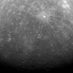 PIA14076: First Image Ever Obtained from Mercury Orbit