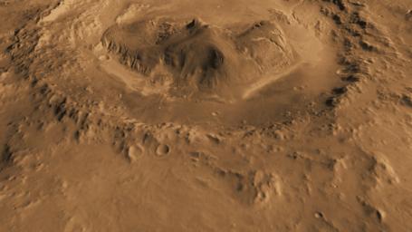 PIA14291: Oblique view of Gale Crater from the North
