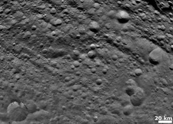 PIA14328: Old and Heavily Cratered Terrain on Vesta