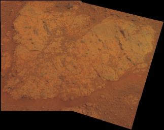 PIA14753: 'Chester Lake' Bedrock on Rim of Endeavour Crater