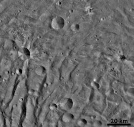 PIA14828: Ray Craters in Vesta's South Polar Region