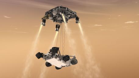 PIA14839: Curiosity's Sky Crane Maneuver, Artist's Concept
