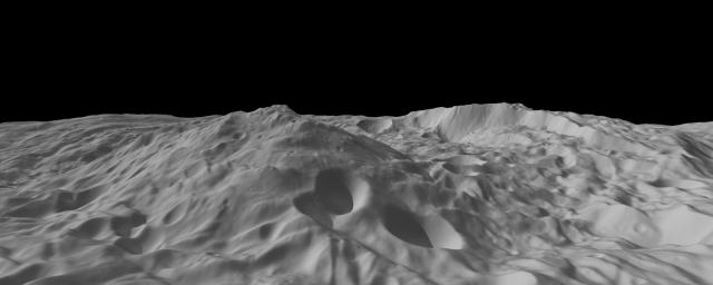 PIA14869: Oblique View of Vesta's South Polar Region