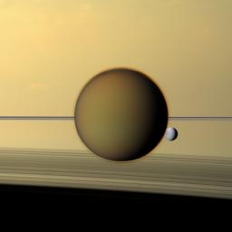 PIA14910: Titan and Dione