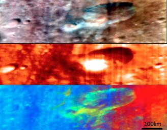 PIA14976: Craters and Ejecta in Visible and Infrared Wavelengths