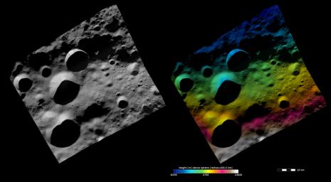 PIA15189: Topography and Albedo Image of Floronia Crater