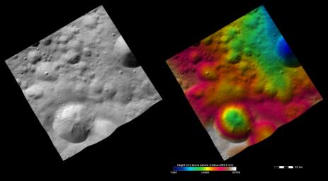 PIA15191: Topography and Albedo Image of Gegania Crater